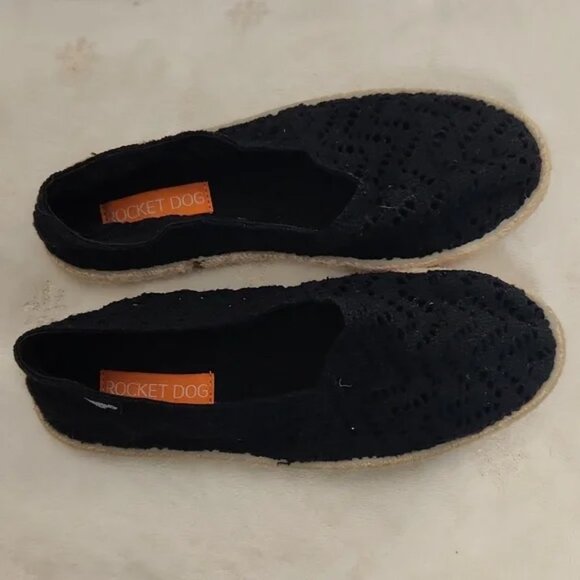 Rocket Dog black crochet mesh espadrilles/flats/sandals size 8 - Picture 4 of 8